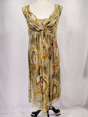 Silk Culture Green Silk Slip Dress